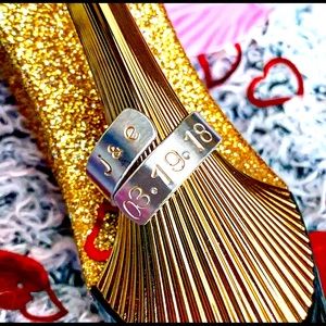 Hand stamped personalized initials ring